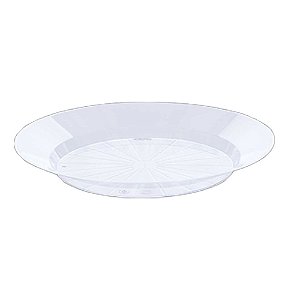 Prato Redondo Grande Refeição Transparente Descartável 10uni