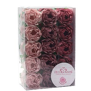 Forminha Bela Decora Doces Trio Rosa Matte Para Doces 30 uni