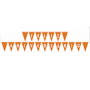 Faixa Feliz Aniversário Decorativa Laranja Neon Live Colors