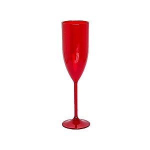 Taça De Champagne Vermelho Transparente Acrílico Decoração