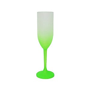 Taça De Champagne Degradê Verde Limão Acrílico Decoração