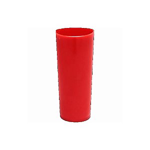 Copo Long Drink Liso Vermelho Forte Decoração 340ml Plástico