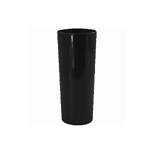 Copo Long Drink Preto Liso Decoração 340ml Plástico