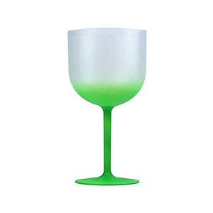 Taça De Gin Degradê Verde Fosco Acrílica 600ml Decoração