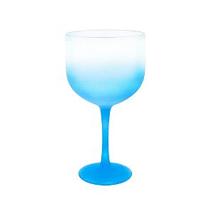 Taça De Gin Degradê Azul fosco Acrílica 600ml Decoração