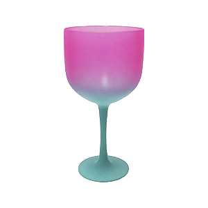 Taça De Gin Degrade Rosa Verde Água acrílica 600ml Decoração
