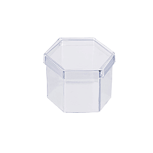 Caixa Acrílico Sextavada Transparente 5x5 Embalagens 10 Unid