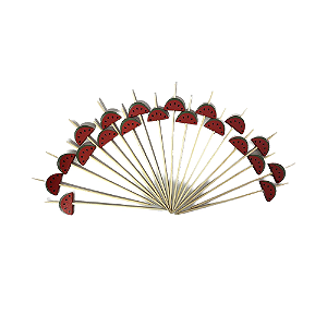 Espeto Melancia Fruta Madeira Petiscos Decoração 20unid