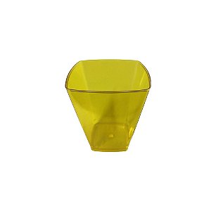 Copo Ceia Quadrado Amarelo Docinhos 40ml Decorar 10un Plástico