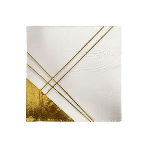 Guardanapo Geometrico Dourado Papel Folha Dupla 10 fls 33x33