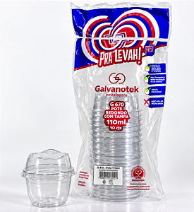 Embalagem G670 Plástica Doces Suspiros 110ml Transparente 10un