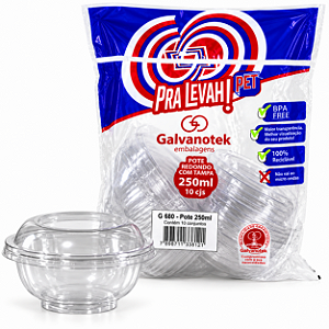 Embalagem G680 Plástica Sobremesas 250ml Transparente 10un