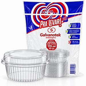 Embalagem G640 Plástica Redonda Doces 170ml Transparente 10un