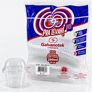 Embalagem G677 Plástica Pote Doces 250ml Transparente 25un