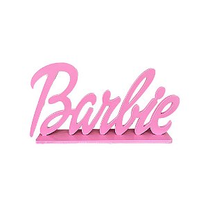 Display Palavra Barbie Mdf Rosa Decoração Enfeite Totem