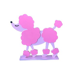 Display MDF Cachorrinho Da Boneca Rosa Decoração Mesa Festas