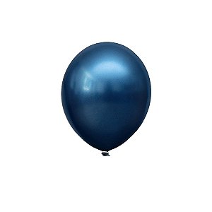 Balão Happy Day Prime Aluminio Azul Meia Noite 12" Bexiga 25un