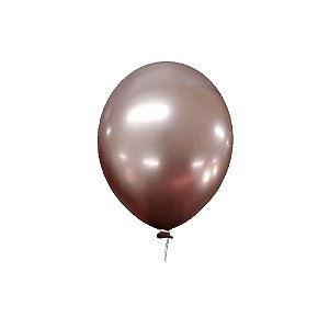 Balão Happy Day Prime Aluminio Rose Gold 12" Bexiga 25unid