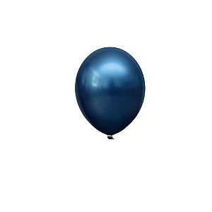Balão Happy Day Aluminio Azul Meia Noite 9" Bexiga 25un