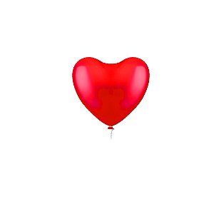 Balão Happy Day Coração Vermelho 6" Bexiga Decoração 30un