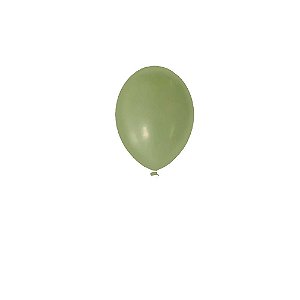 Balão Happy Day Liso Verde Eucalipto 5" Bexiga Decoração 50unid
