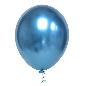 Balão Pic Pic 16" Platino Azul 12un Redondo Bexiga Decoração