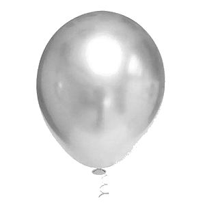 Balão Pic Pic 16" Platino Prata 12un Redondo Bexiga Decoração