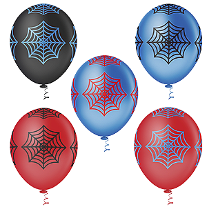 Balão Pic Pic Fantasia Teia De Aranha Sortido 10" Bexiga 25un