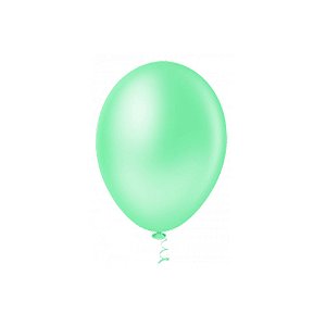 Balão Pic Pic 09" Verde Menta Liso 50un Bexiga Decoração