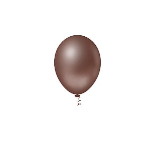 Balão Pic Pic Liso Marrom 8" Bexiga Decoração 50unid