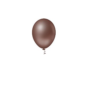 Balão Pic Pic Liso Marrom 5" Bexiga Decoração 50unid
