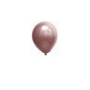 Balão Cromado Rose Gold 5" Art-Latex Bexiga 25uni Decoração