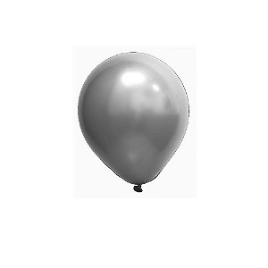 Balão Cromado Prata 12" Art-Latex Bexiga 24uni Decoração
