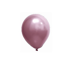 Balão Cromado Rosa 12" Art-Latex Bexiga 24uni Decoração