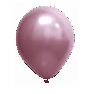 Balão Cromado Rosa 16" Art-Latex Bexiga 12uni Decoração