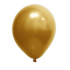 Balão Cromado Ouro 16" Art-Latex Bexiga 12uni Decoração