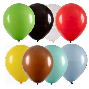 Balão Art - Látex Tradicional Cores Sortidas 8" Decoração 50un