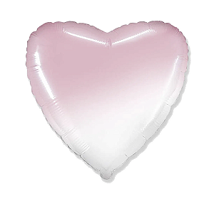 Balão Coração 20" 50cm Gradient Rosa Baby Metalizado Decoração