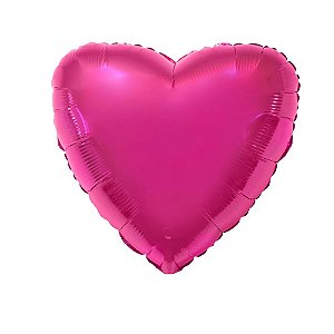 Balão Coração 20" 50cm Liso Pink Rhomadine Metalizado Decorar