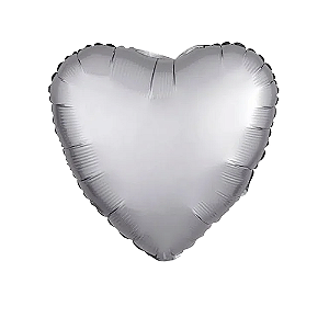 Balão Coração 20" 50cm Cromado Platinum Metalizado Decoração