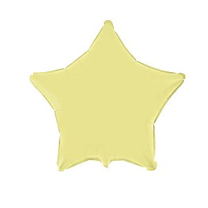 Balão Estrela 20" 50cm Liso Amarelo Baby Metalizado Decoração