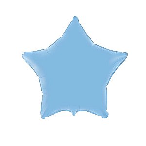 Balão Estrela 20" 50cm Liso Azul Baby Metalizado Decoração