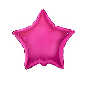 Balão Estrela 20" 50cm Liso Pink Metalizado Decoração