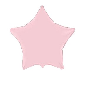 Balão Estrela 20" 50cm Liso Rosa Baby Metalizado Decoração