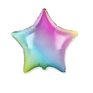 Balão Estrela 20" 50cm Gradient Metalizado Decoração