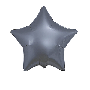 Balão Estrela 20" 50cm Cromado Azul Steel Metalizado Decoração