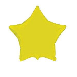 Balão Estrela 20" 50cm Liso Amarelo Metalizado Decoração