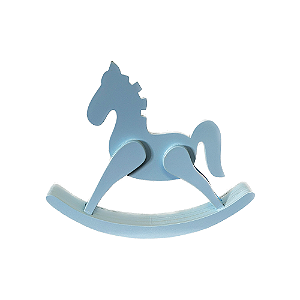 Cavalinho De Balanço Mdf Azul Bebê Decorativa Chá De Bebê