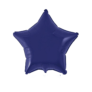 Balão Estrela 20" 50cm Liso Azul Marinho Metalizado Decoração