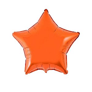Balão Estrela 20" 50cm Liso Laranja Metalizado Decoração